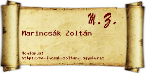 Marincsák Zoltán névjegykártya
