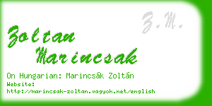 zoltan marincsak business card